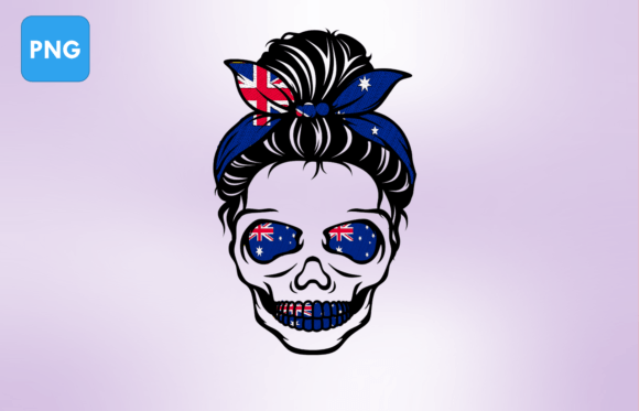 Download Skeleton Messy Bun Australia Flag - Australia flag Collection