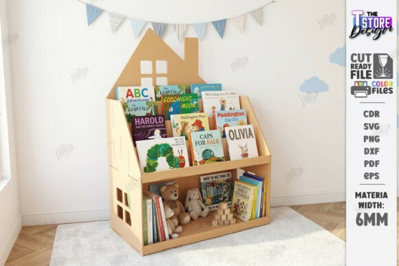 Download Kids Bookshelf Laser Cut | Nursery Decor - Nursery decor Collection