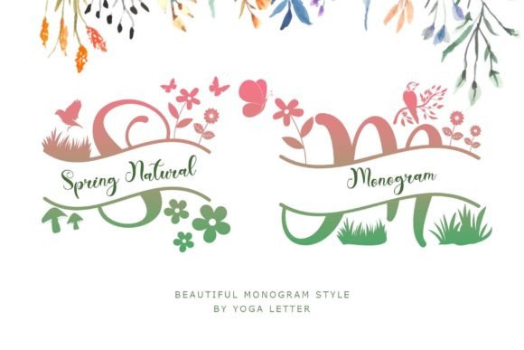 Download Spring Natural Monogram - Monogram Collection