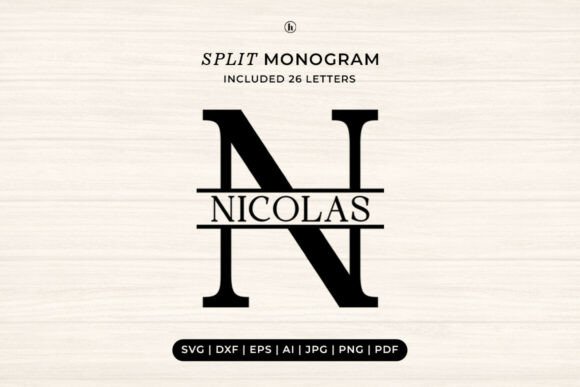 Download Split Monogram SVG | a-Z Alphabet Font - Monogram Collection
