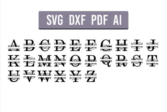 Download Split Letter Monograms Laser Cut Files - Monogram Collection