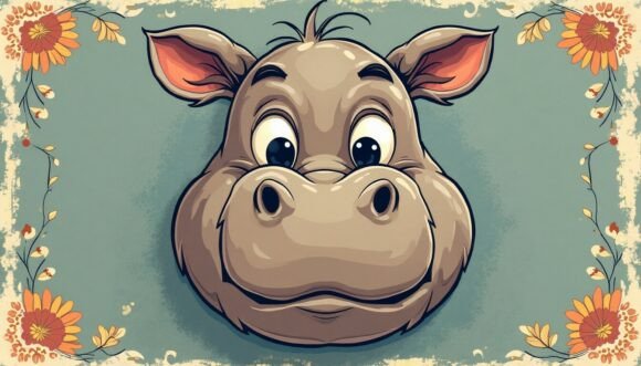 Download 🦛 Vintage Hippo Face Illustration - Premium Resources